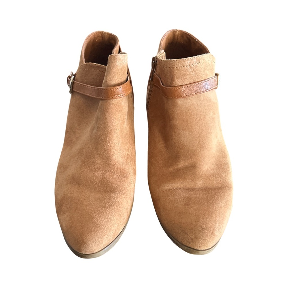 Tan Faux Suede Ankle Boots 9.5